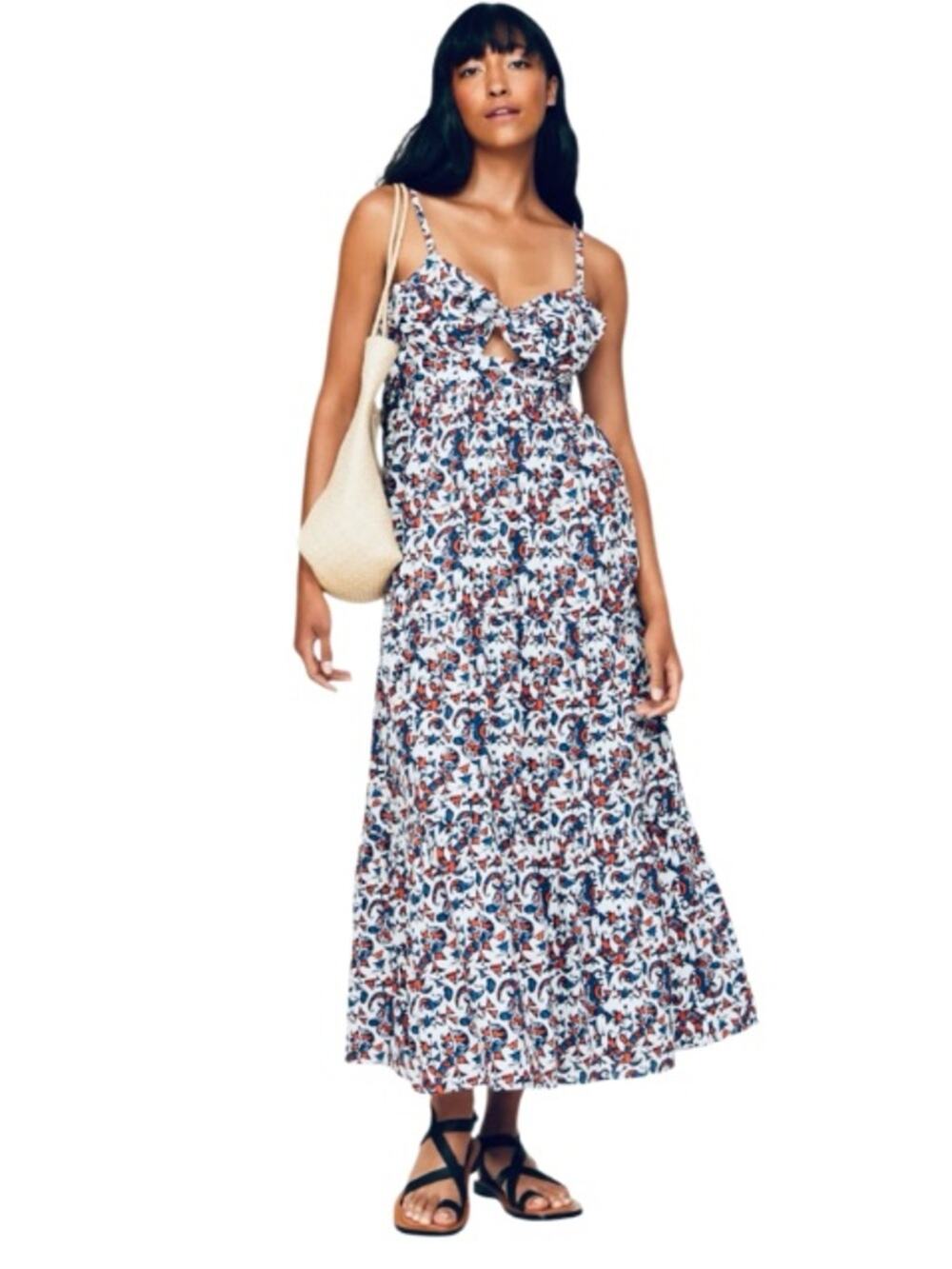 XIRENA LOLITA DRESS - AMALFI BLUE MIDI SIZE XS NWOT